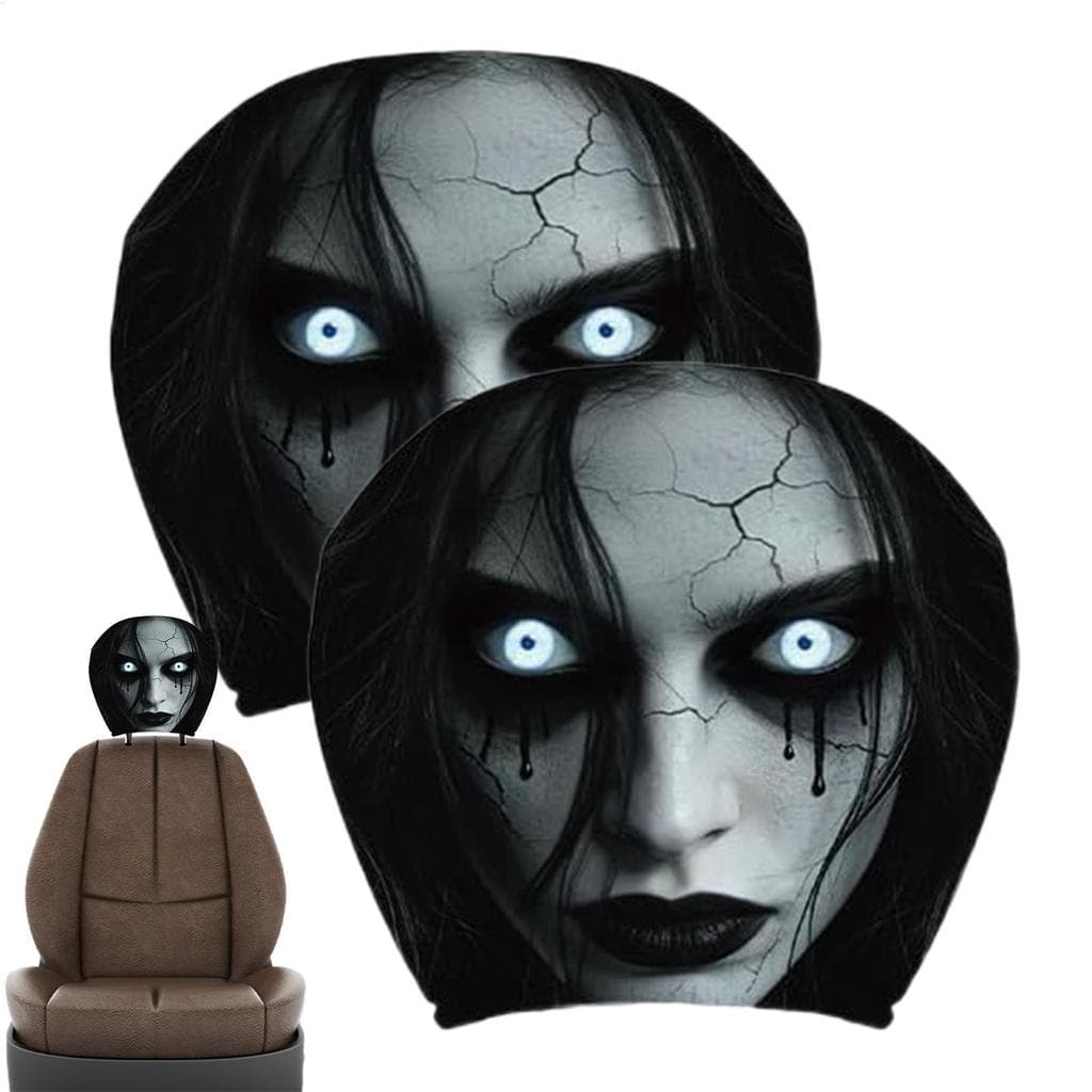 2 Pçs Assustador Capa De Encosto De Cabeça Do Carro Halloween Protetor Assento Automotivo Para SUV Sedans Captadores ade
