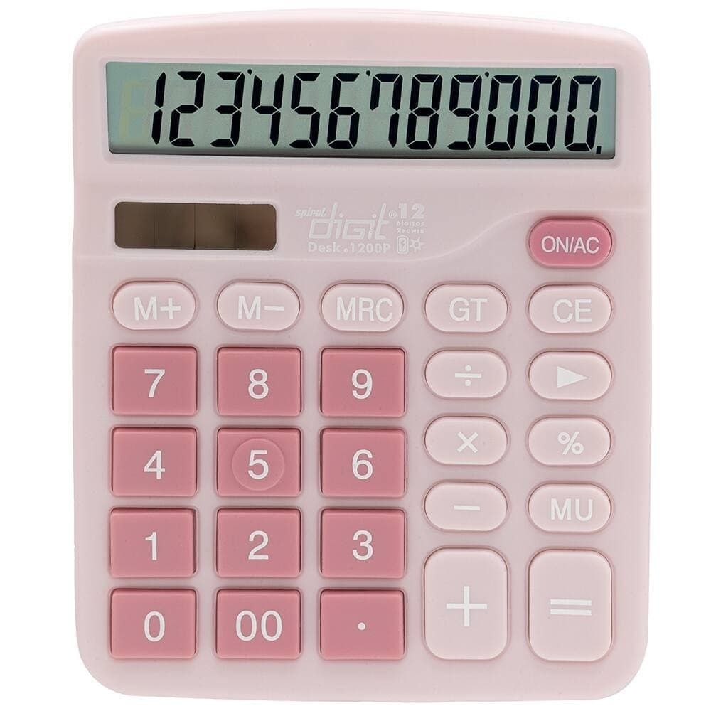 Calculadora De Mesa 12 dígitos Rosa 1200P Spiral Digit