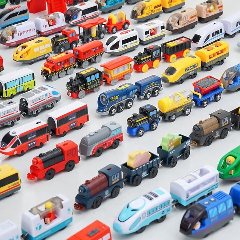 [Modelo de Carro] Trem Elétrico Magnético Conectável, Locomotiva Ferroviária, Brinquedo Educacional Infantil