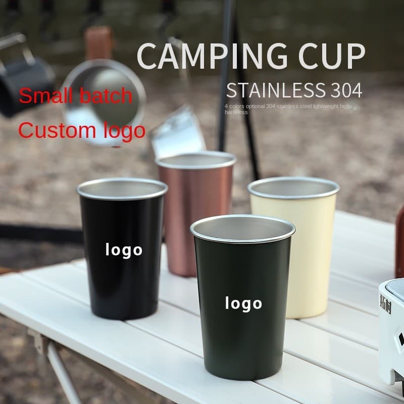 4 pçs sem logotipo acampamento ao ar livre xícara de café de aço inoxidável pequeno copo de vinho acampamento copo de ág