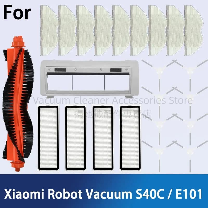 Para Xiaomi Robot Vacuum S40C E101 Robô Aspirador Acessórios De Limpeza Principal Escova Lateral Filtro Esfregão
