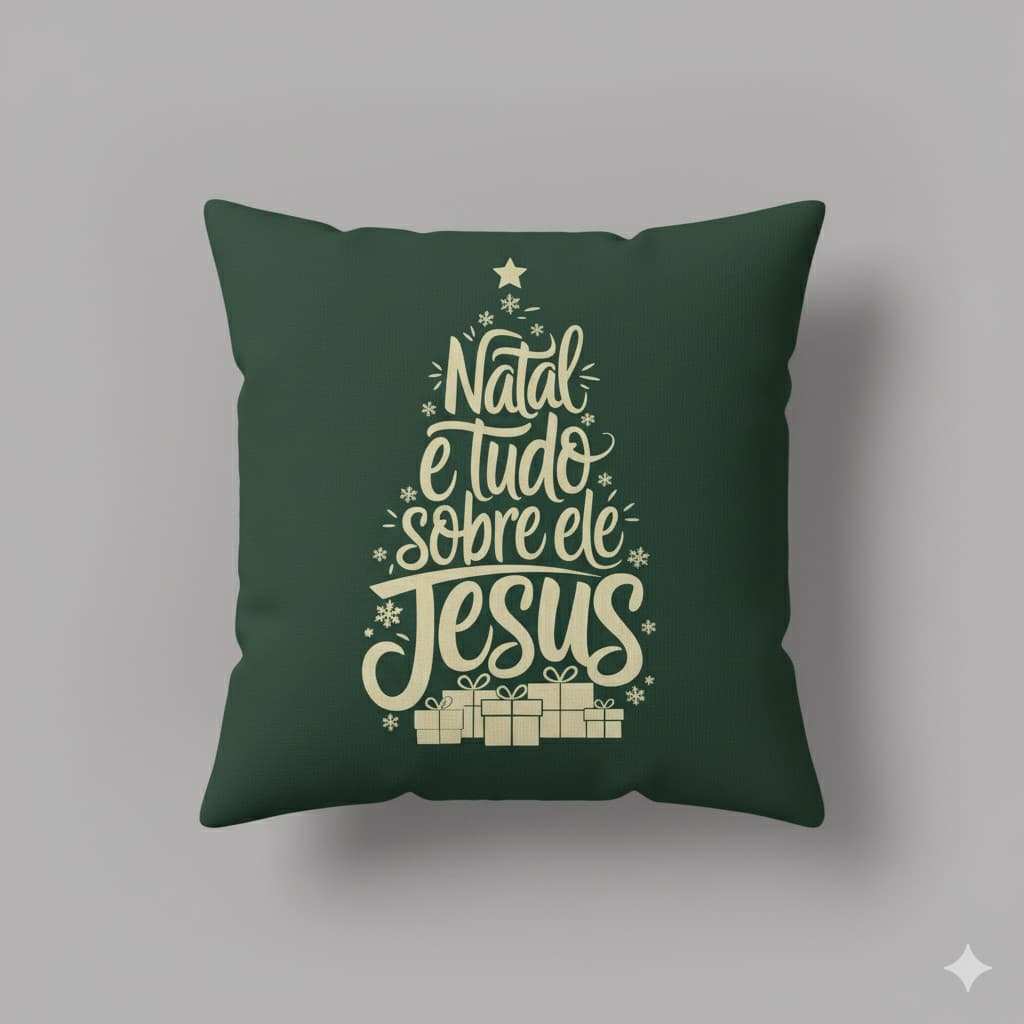 Almofada Decorativa 45x45 Natal Micropercal - Coleção Natal