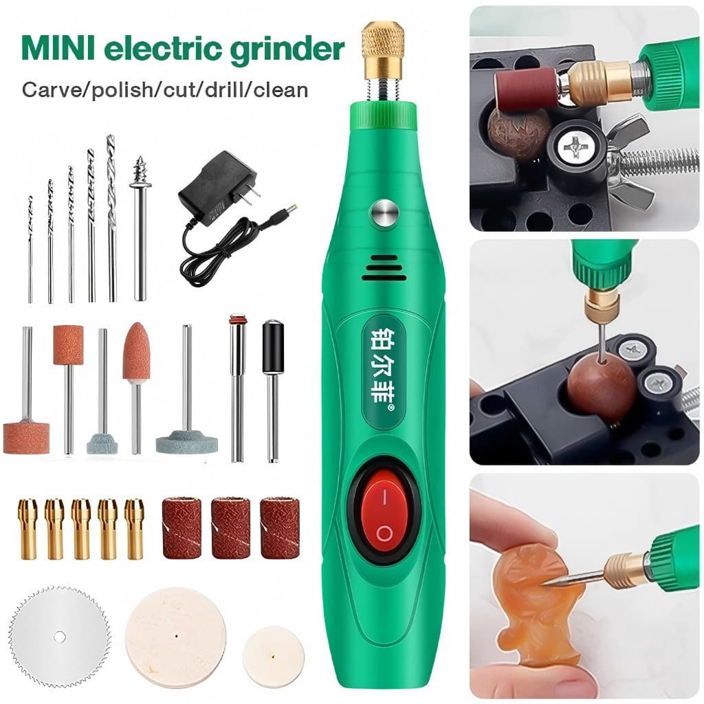 JMJN Mini Esmerilhadeira Elétrica De Perfuração Conjunto 18000rpm Velocidade Variável Polimento De Ferramentas Rotativas