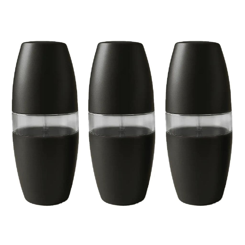 Kit 3 Porta Escova de Dentes Preto Plástico Resistente