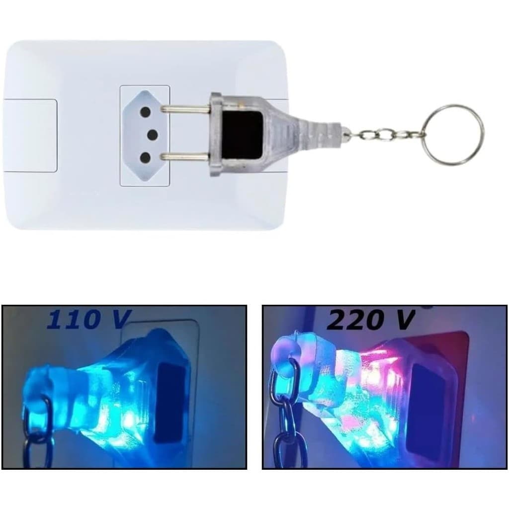 Teste de Tomada Bivolt LED Identifica 110V 220V Fácil Uso Compacto