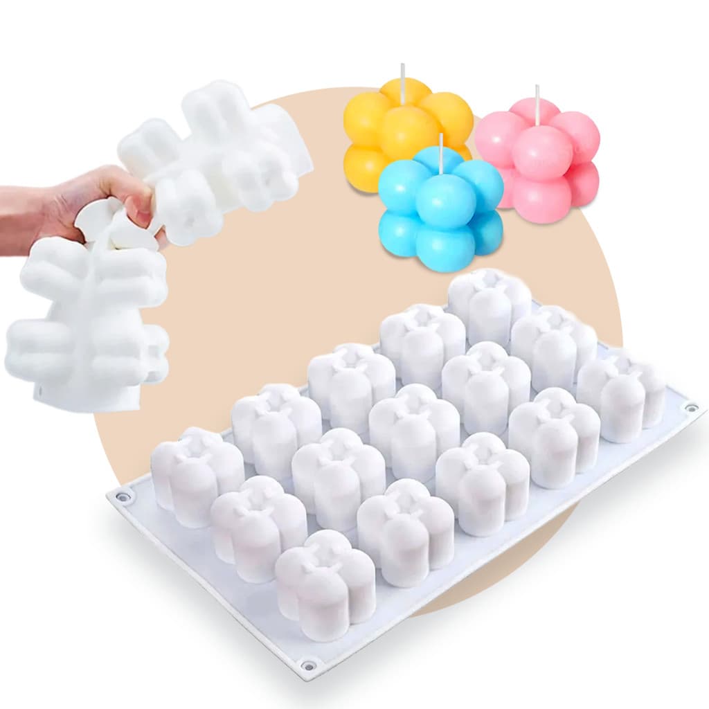 Forma Silicone Vela Bubble 15 Cavidades Artesanato Luxo