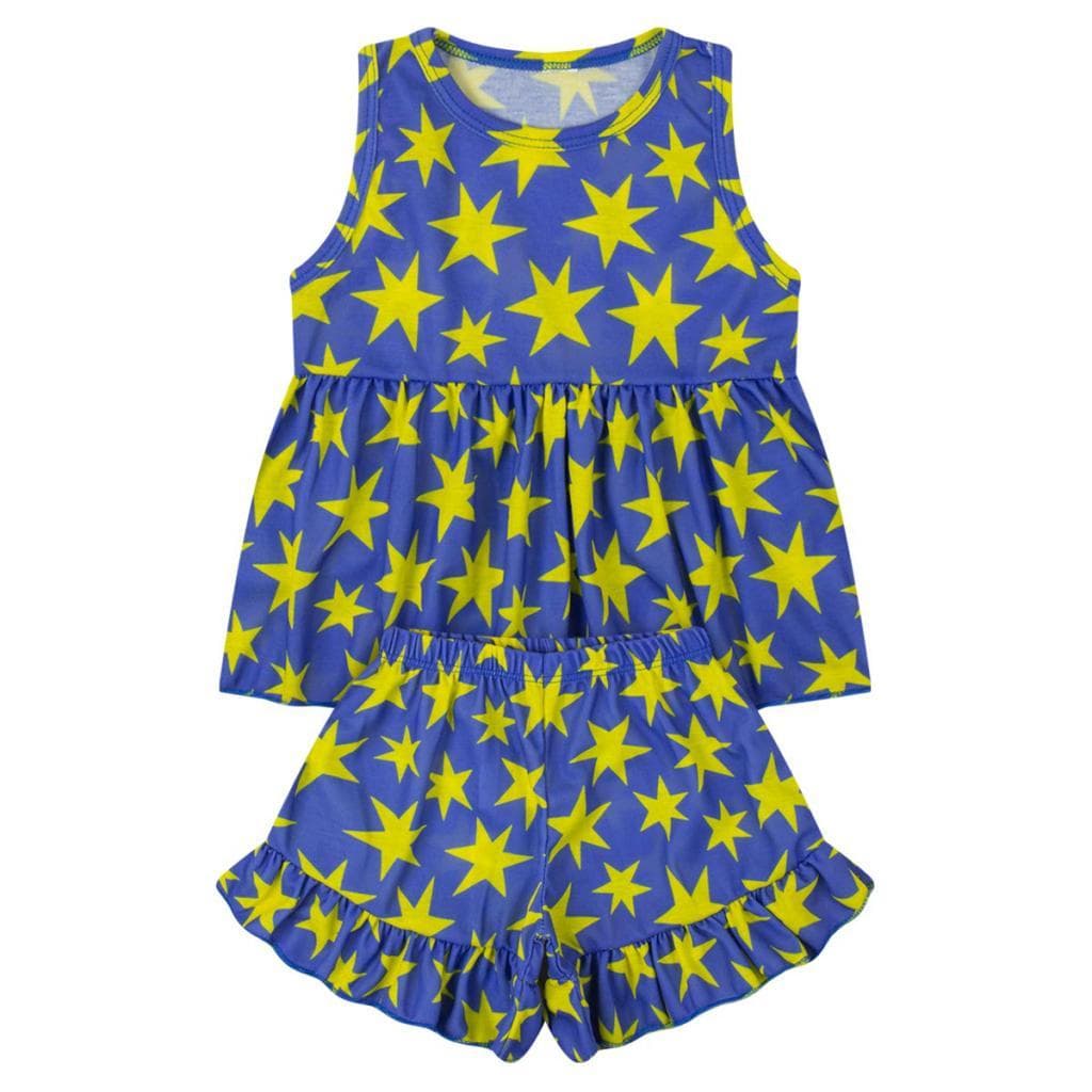 Conjunto Infantil Menina Estampado Star Roxo