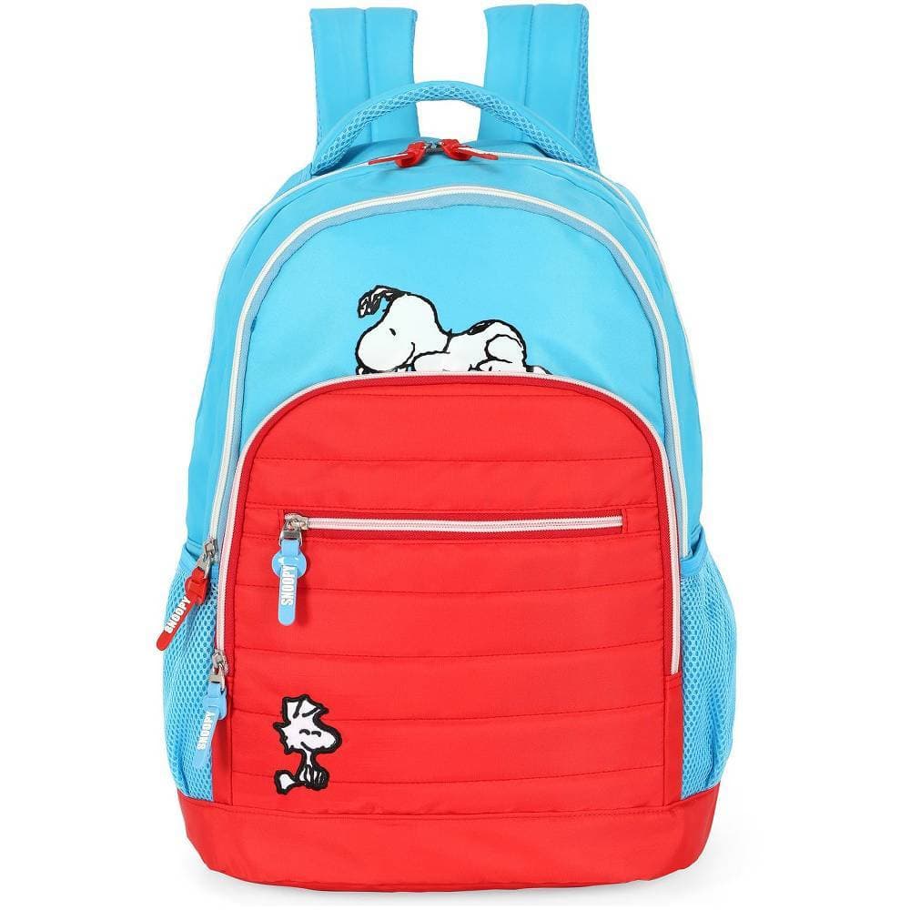 Mochila de Costas Juvenil Snoopy e Woodstock Azul G Luxcel