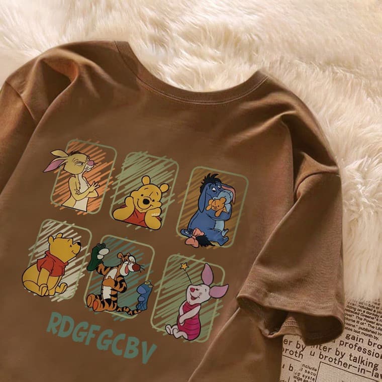 Camiseta Feminina Premium 100% Algodão Basica Masculina E Feminina(Unissex) Turma Do Ursinho Pooh
