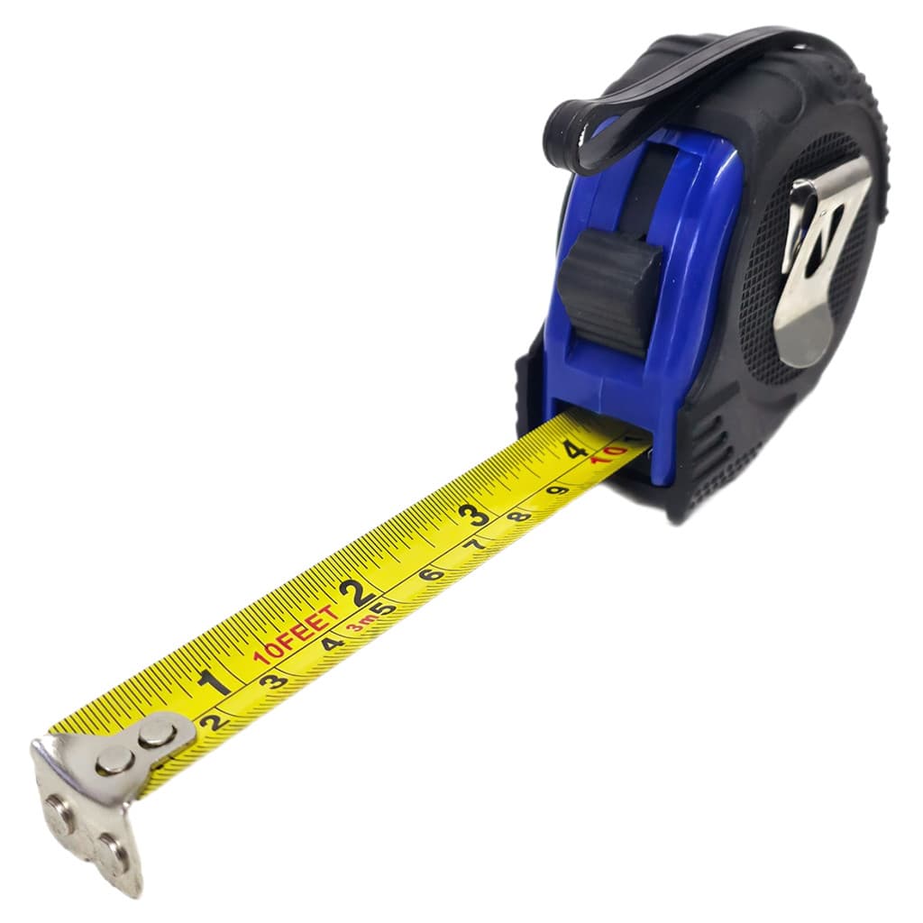 Trena Aço 3mx19mm Emborrachada Com Trava Imã Profissional Trava Dupla Trena Meia Cana 3/4" x 3M