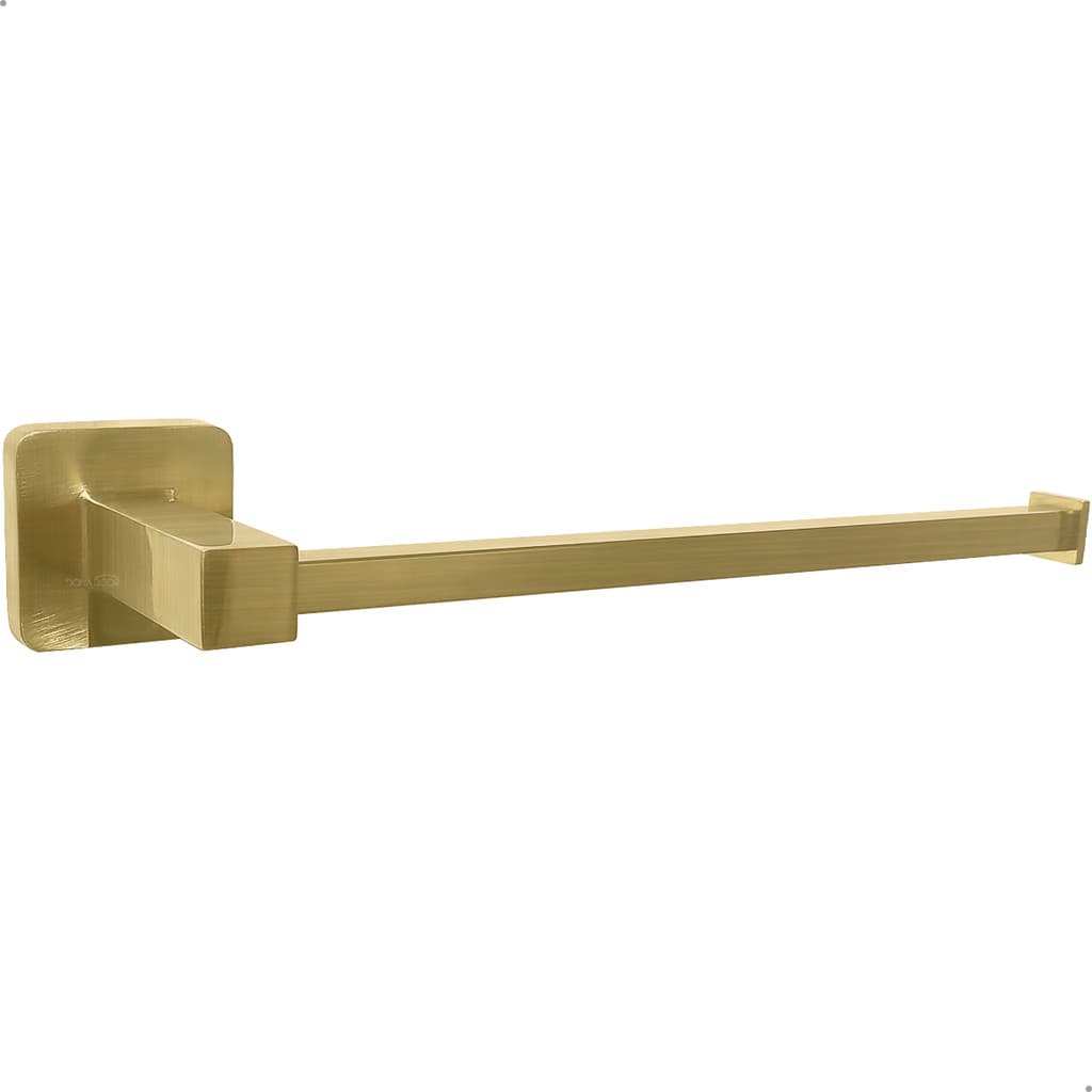 Porta Toalha Banheiro Rosto Metal Inox Dourado Escovado Toalheiro Reto Suporte Acessorio Lavabo