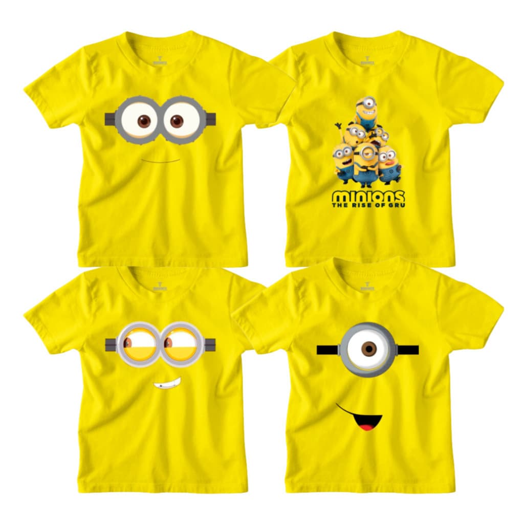 Camisa Infantil Minions Desenhos 100% Algodão Fantasia