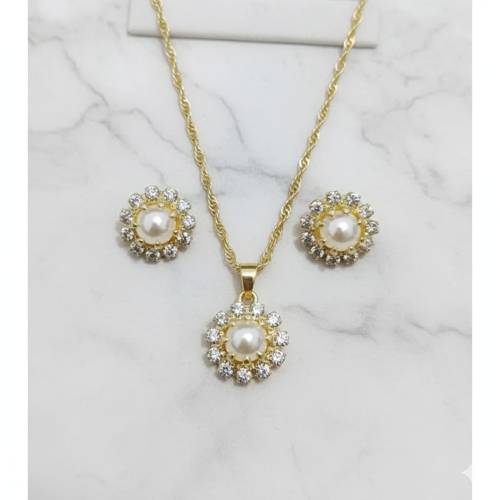 Conjunto Feminino Colar e Brinco Pérola – Elegância e Sofisticação