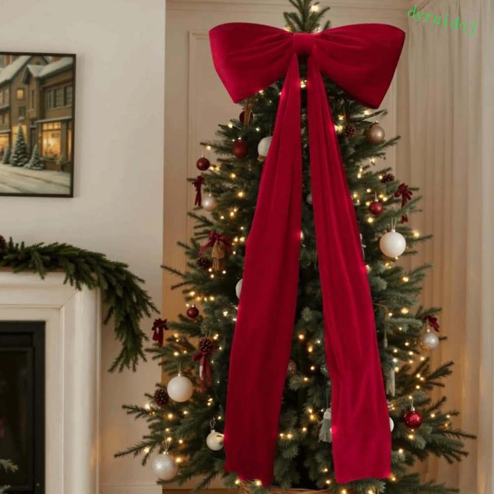 DYRUIDOJ1 Laço Grande De Natal , Laços Elegantes Extra Grandes Para Topper De Árvore Decorativo De Cetim