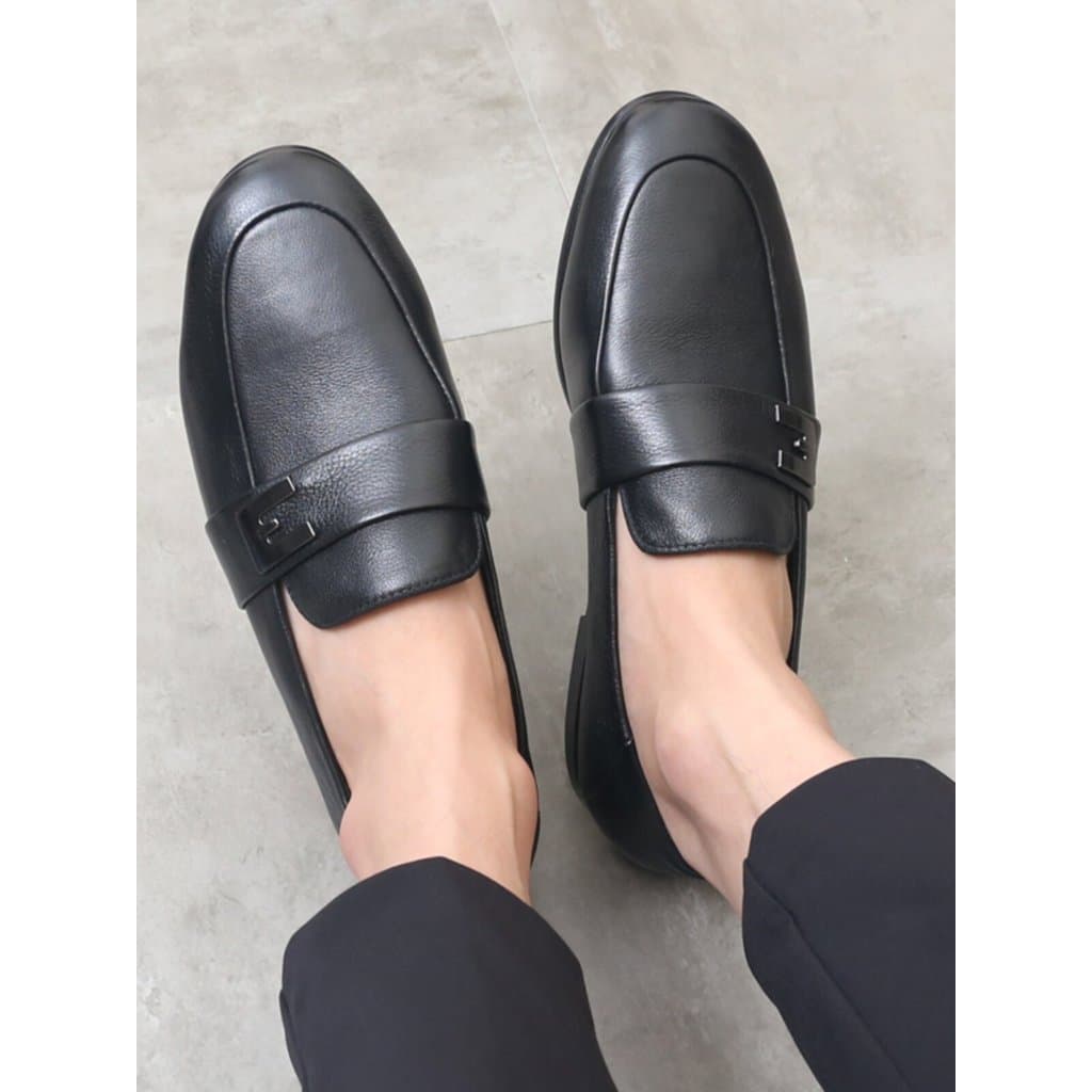 Sapatos de couro casuais masculinos deslizamento-em couro genuíno ervilhas sapatos masculinos britânicos pequenos sapato
