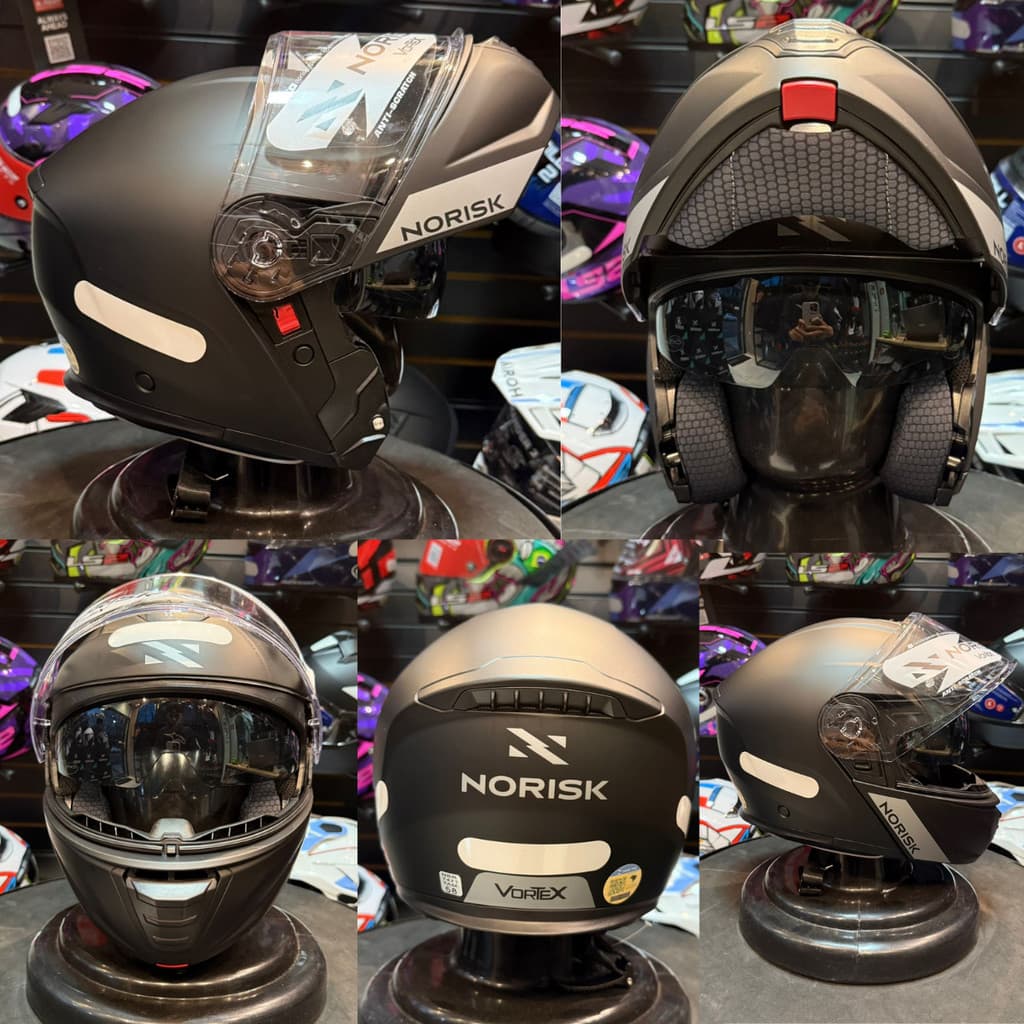 Capacete Norisk Escamoteável Vortex Robocop Preto Fosco
