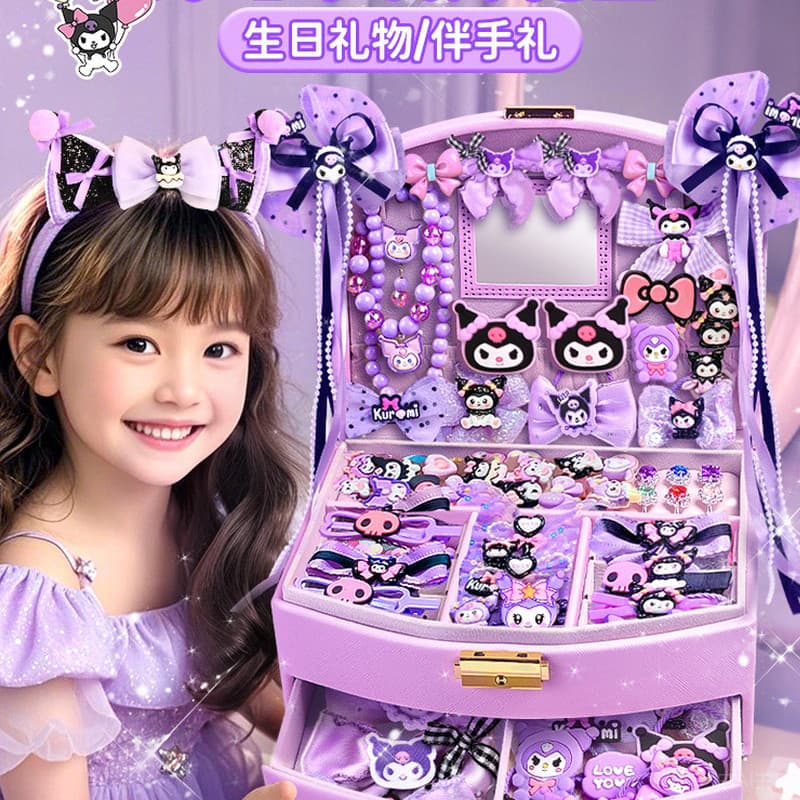 Kuromi jóias acessórios para o cabelo caixa de presente crianças meninas brinquedos presentes de aniversário meninas 10