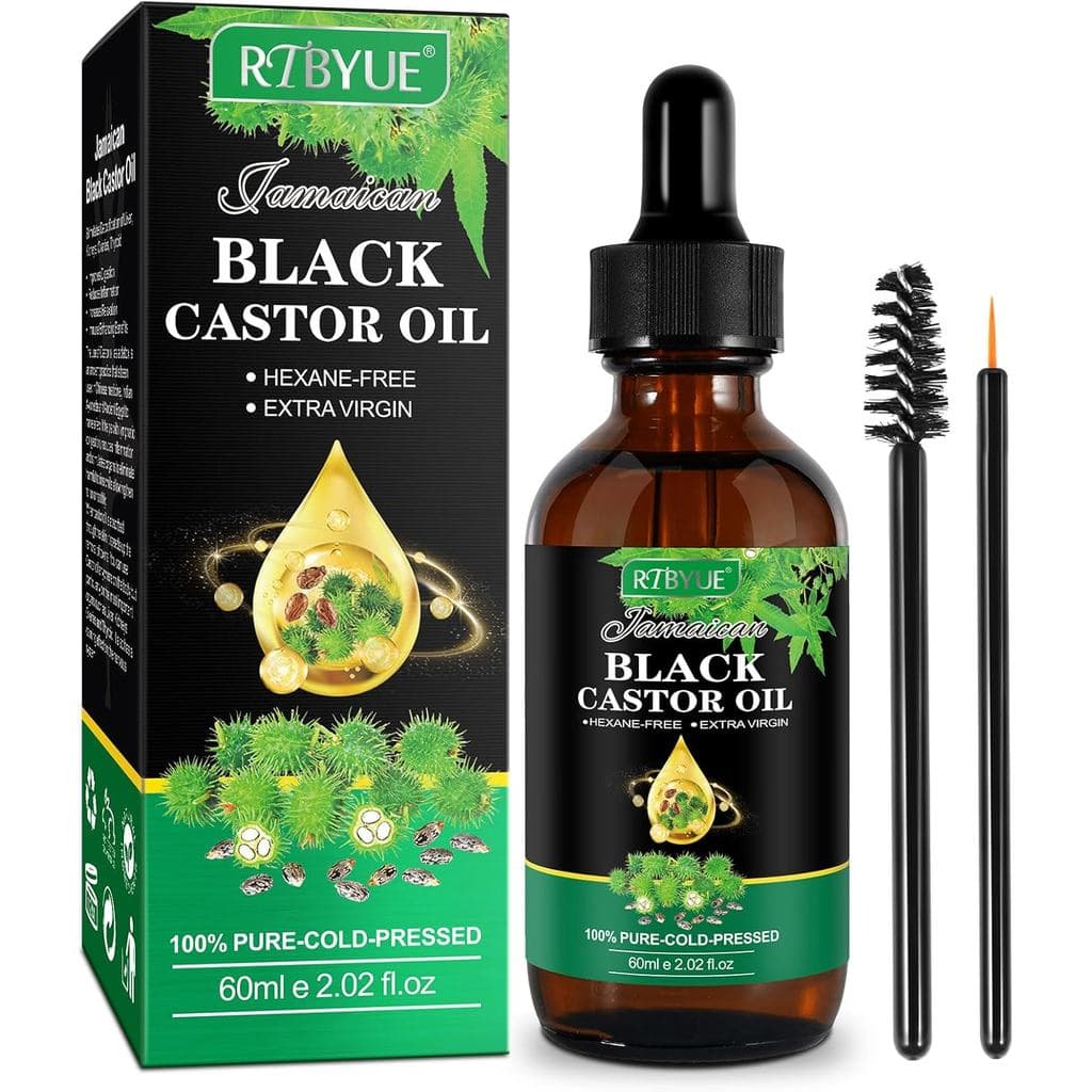 Óleo de Rícino Preto Jamaicano, Óleo de Rícino Orgânico para Crescimento Capilar, Óleo de Rícino para Massagem Corporal