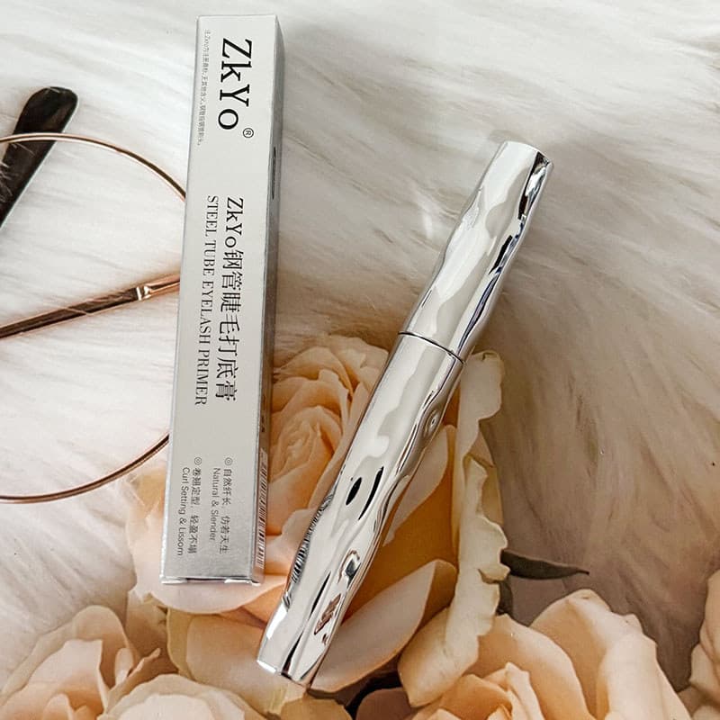 Zkyo tubo de aço rímel primer longo Curling rímel estilo Natural creme de longa duração estilo cílios primer