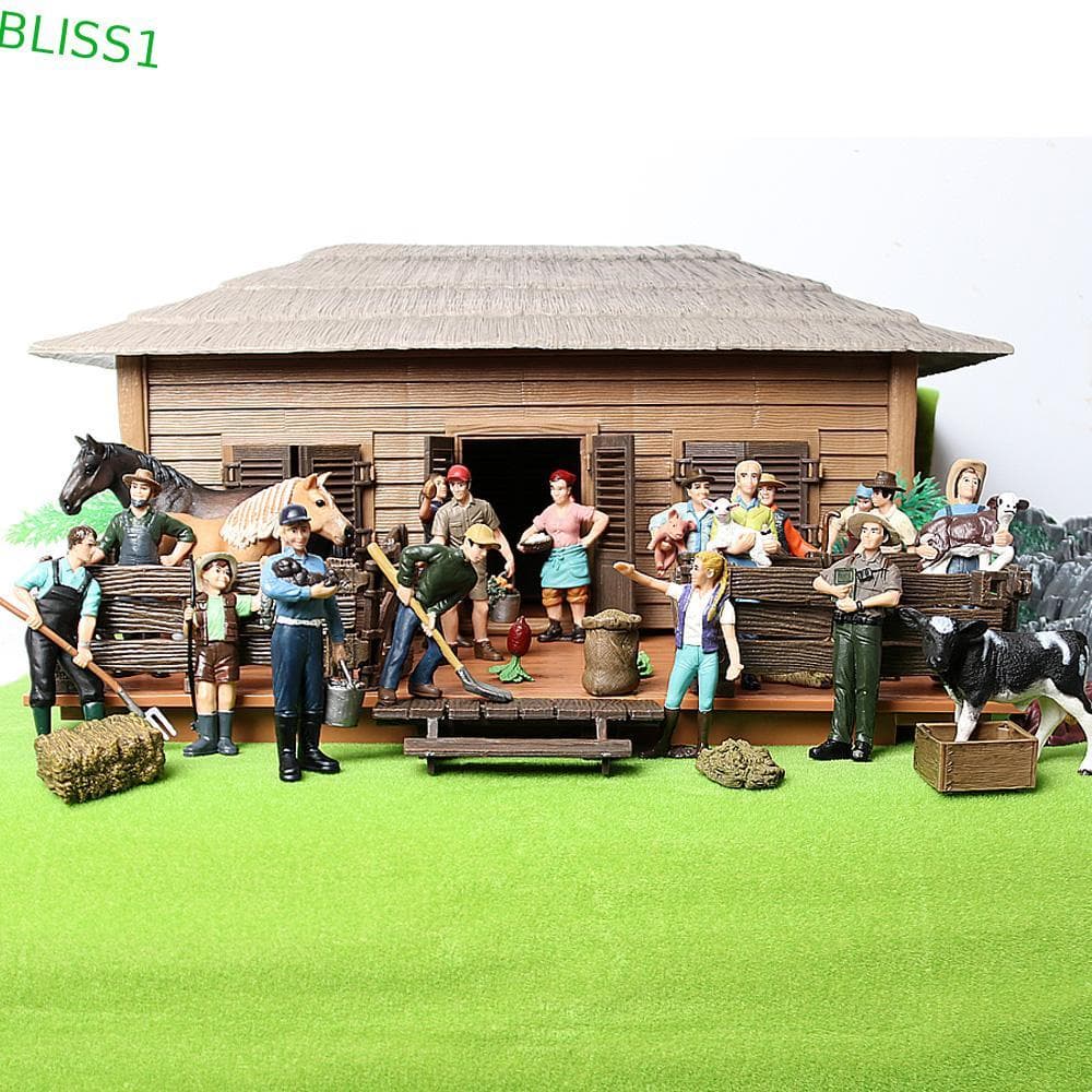 BLISS1 Fazenda Figura Humana Pastor Moderno Brinquedo Infantil Crianças Pessoal Trabalhador Decoração De Casa