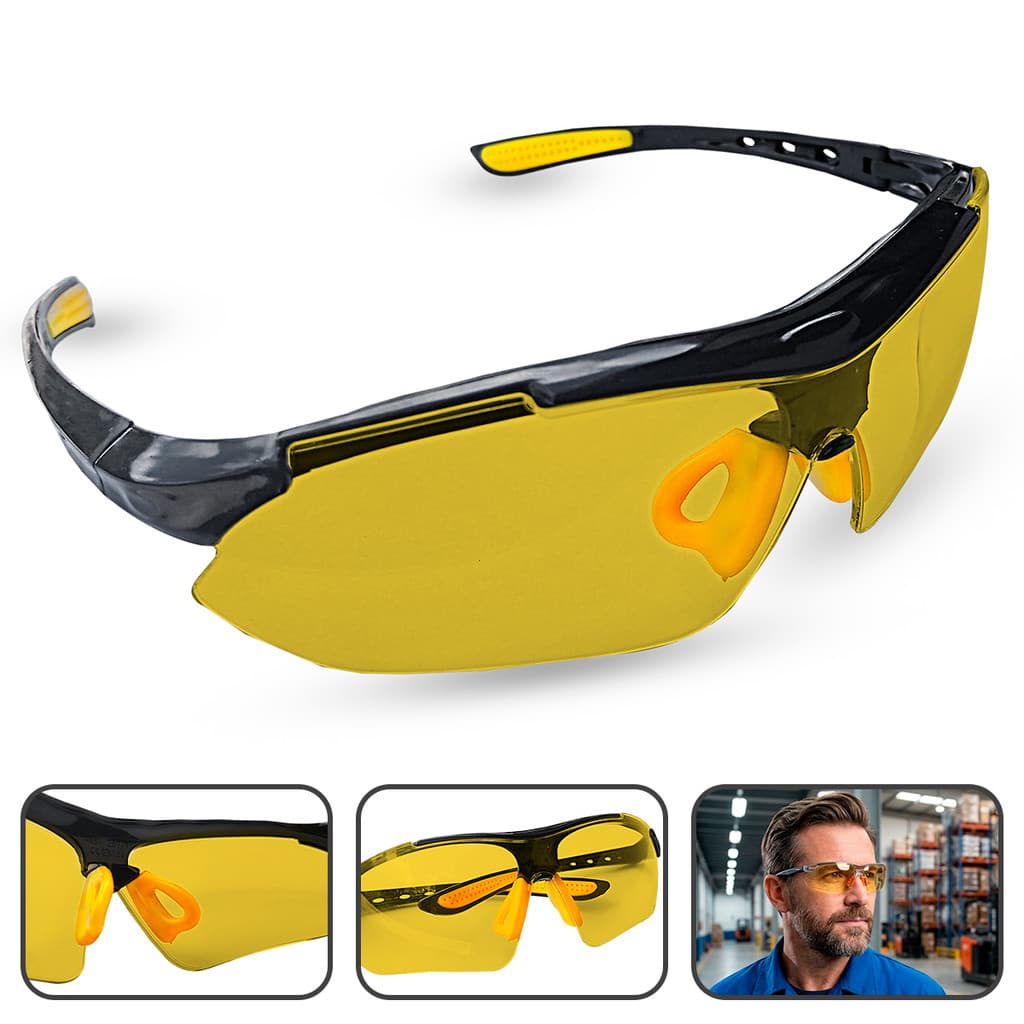 Oculos de Proteção Ambar EPI Boxer Segurança do Trabalho Vonder Visão Tático CA: 42892