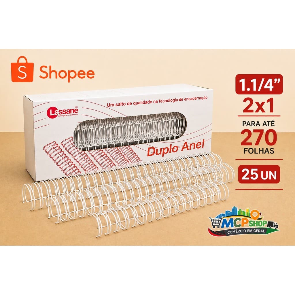 Wire-o Para Encadernação A4 1 1.4 2x1 P/270 Fls C/25 Unds LASSANE