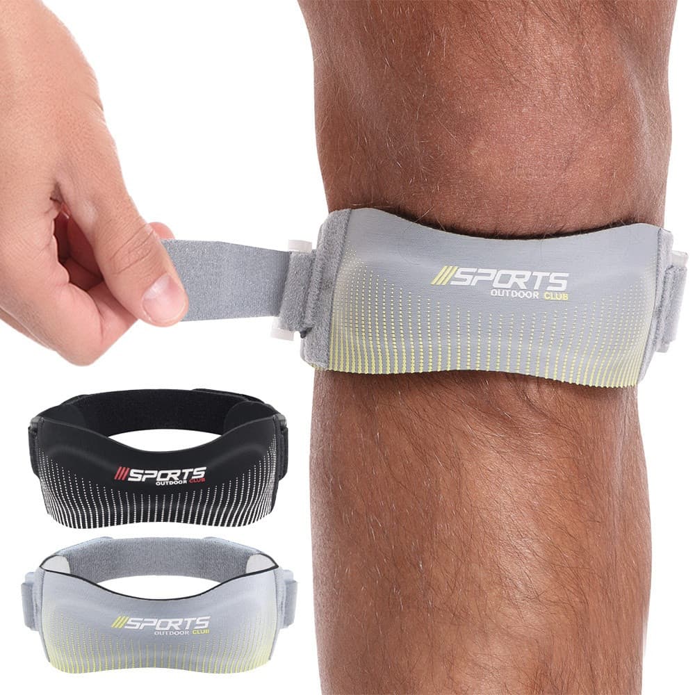 1 Peça Cinta de Suporte Patelar Esportiva Pressurizada de Silicone Anticolisão Ajustável para Joelho