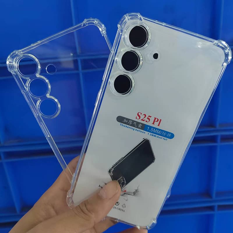 Capa de telefone Samsung S25 com tudo incluído S25PLUS Capa protetora S25Ultra transparente capa macia S25U de borr