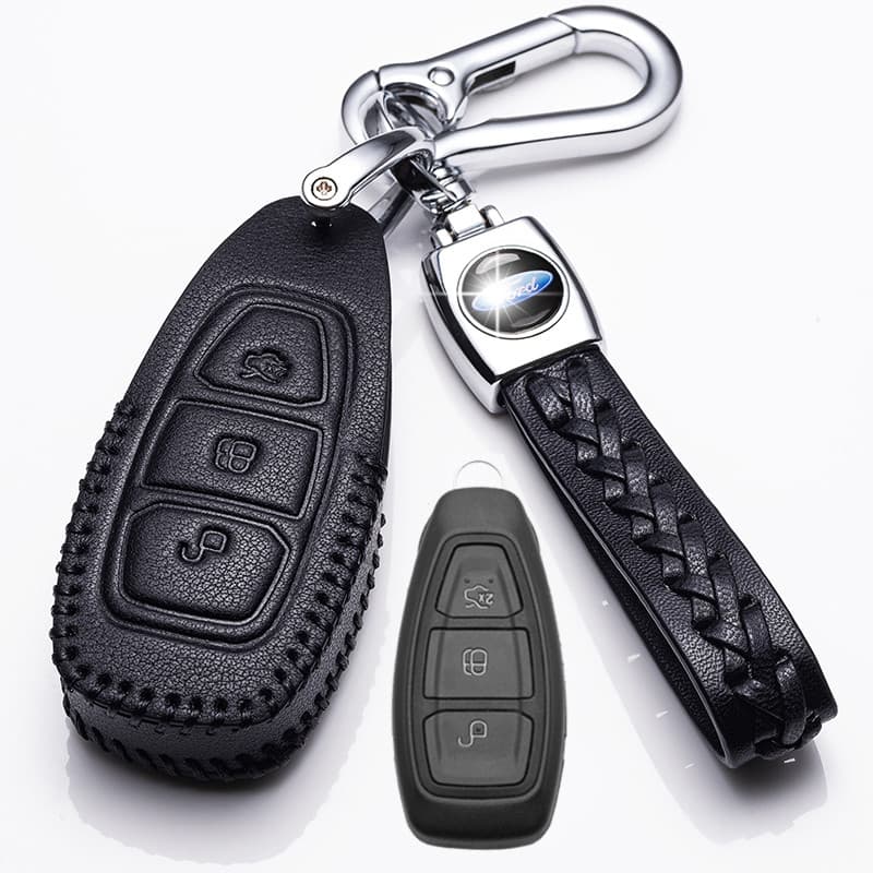 Dedicado ao Ford Winghu caso chave carnaval raposa Wingbo vencedor couro genuíno chave capa fivela decoração do carro