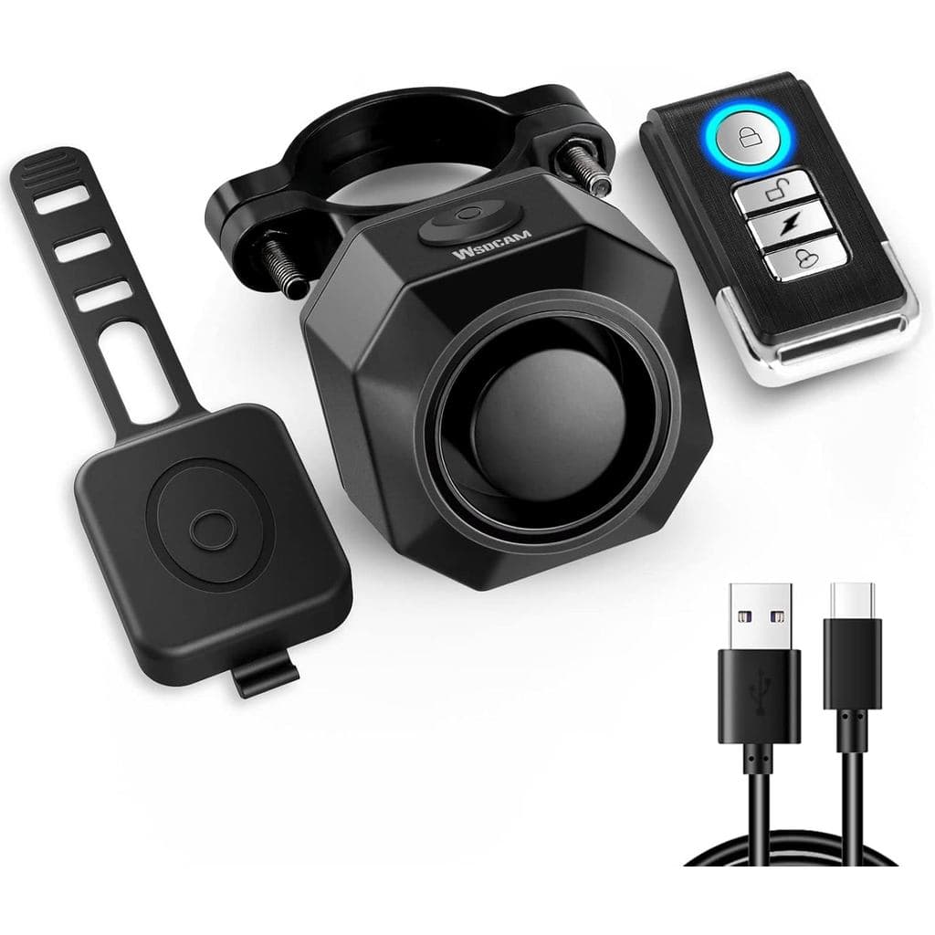 Buzina Elétrica Recarregável para Bicicleta WSDCAM com Controle Remoto, Buzina de 110dB para Adultos, Buzina de Biciclet