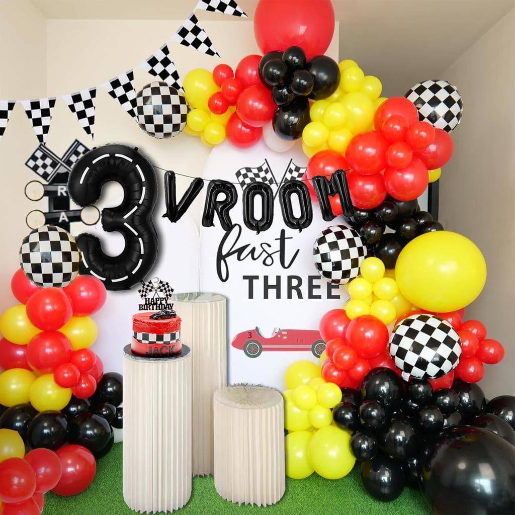 Kit de Arco de Balões para Festa de Aniversário com Tema de Carros de Corrida, 169 peças, Decoração de Festa com Balões