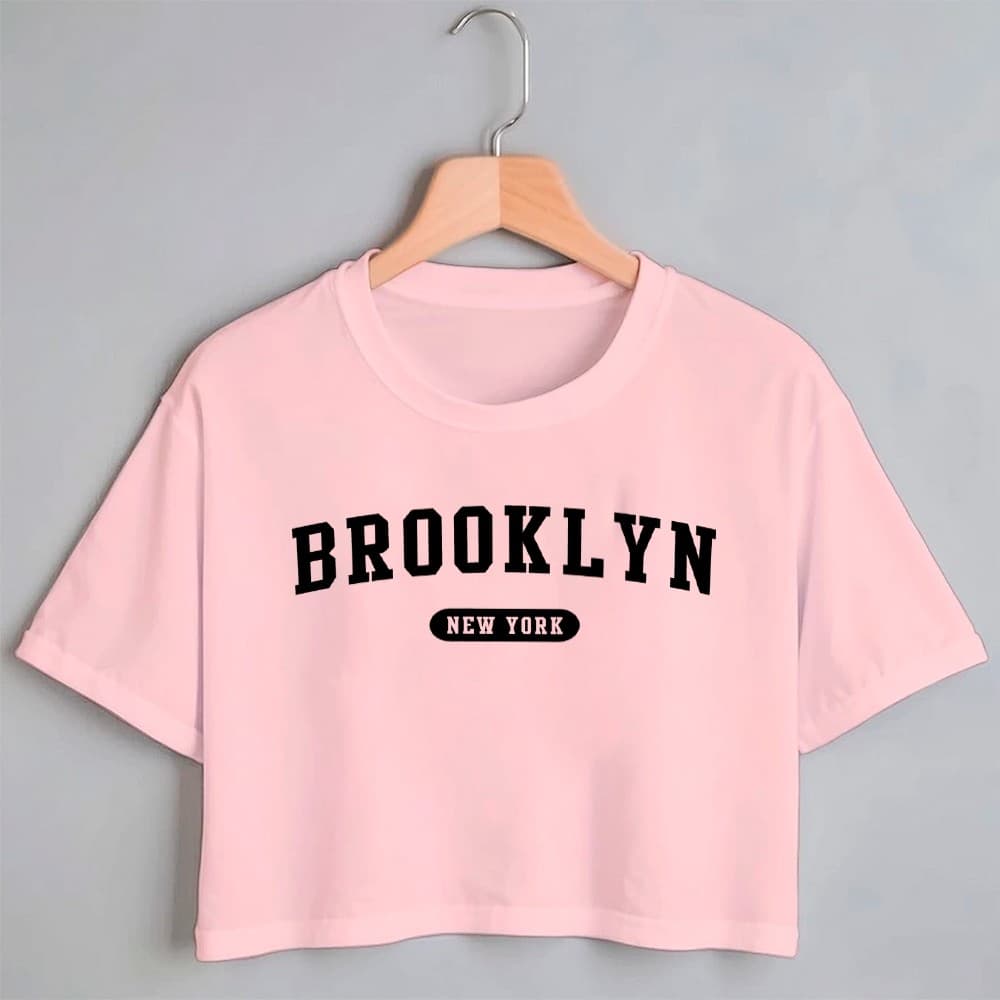 Cropped Algodão Blusinha T-shirt Feminina Estilosa Blusa Elegante Básica Croped Camisa Camiseta-44