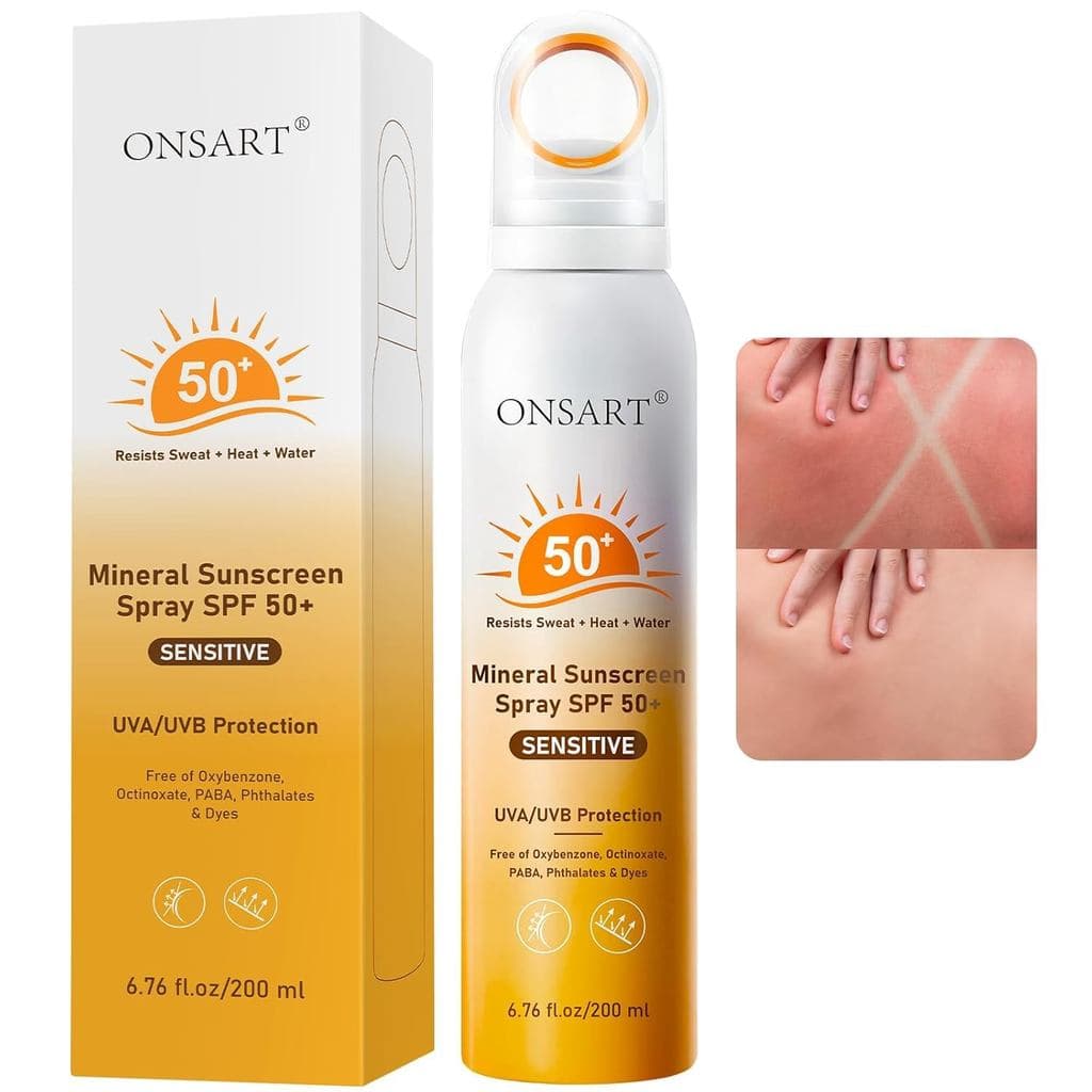 Protetor Solar Mineral Reef Safe em Spray SPF 50+, Proteção de Amplo Espectro com Óxido de Zinco, Névoa Leve e Não Oleos