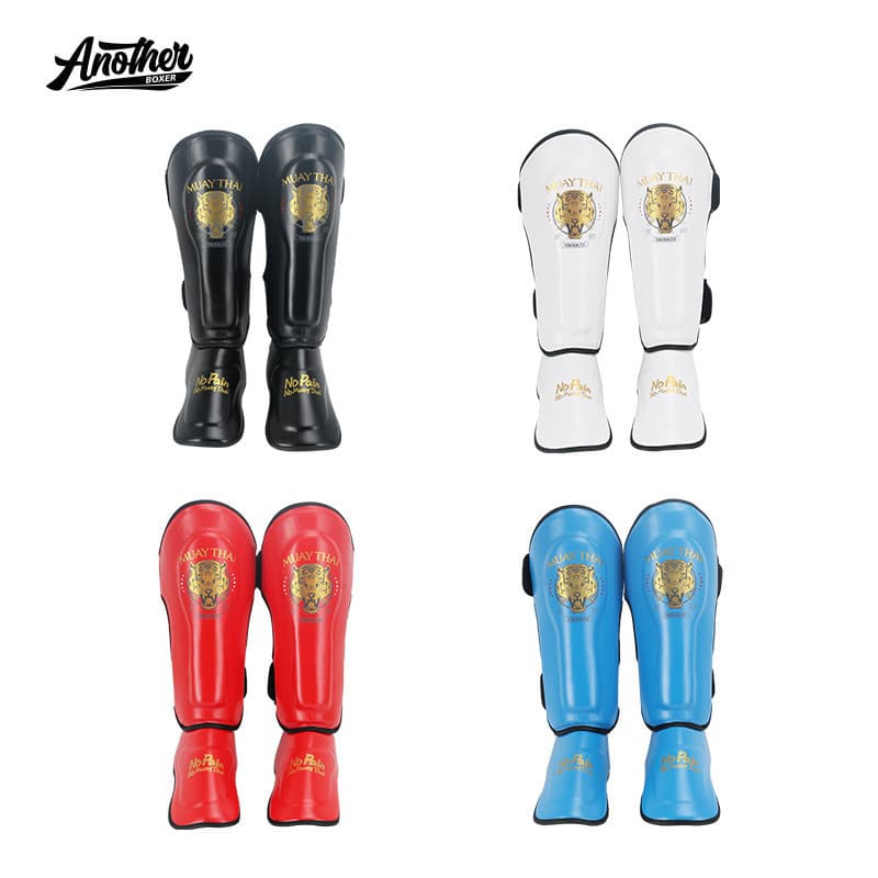 Leggings de boxe caixa, Sanda, luta, Muay Thai, proteção espessada do peito do pé, caneleiras, equipamentos de proteção