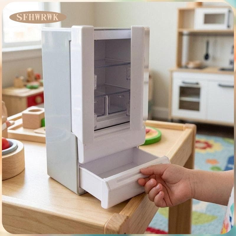 [Fhwrwk] Simulação De Móveis Para Casa De Bonecas , Geladeira Brincar De Cozinha , Mini Detalhes Em Escala 1 12