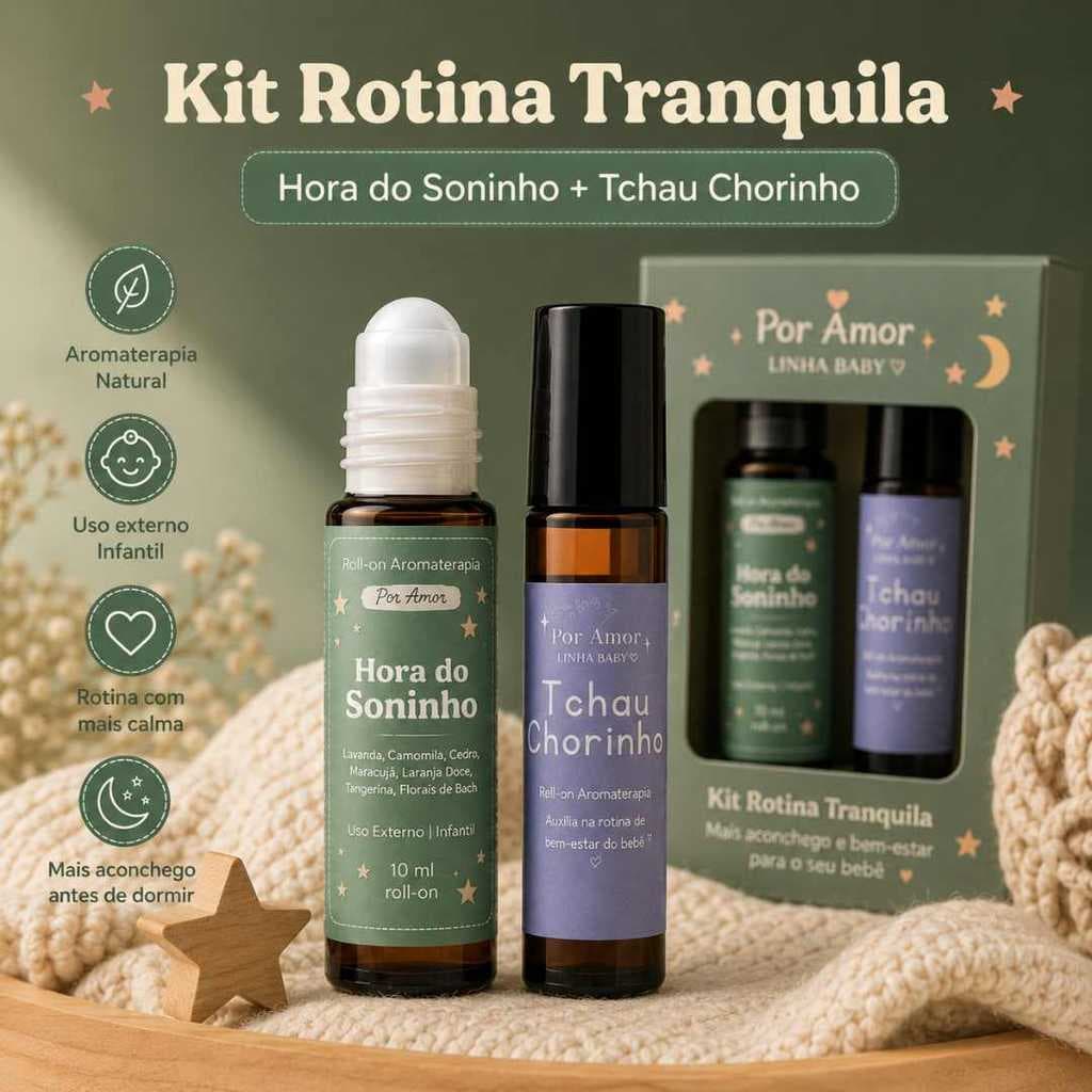 Roll-on Aromaterapia Bebê Natural Hora do Soninho Lavanda Camomila Tchau Chorinho Baby