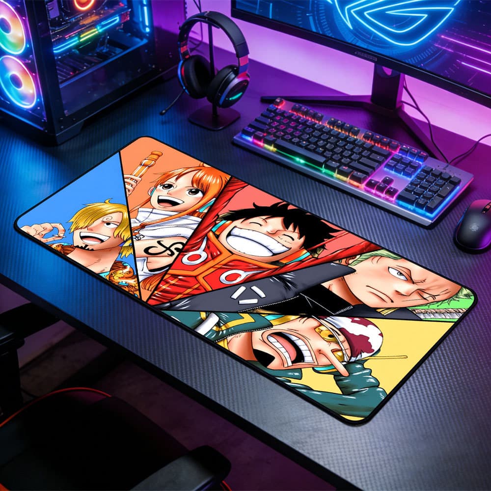 Mouse Pad Extra Longo 80x30cm Vários Modelos de Mangás Famosos Proteção de Mesa para Teclado e Mouse PC Notebook