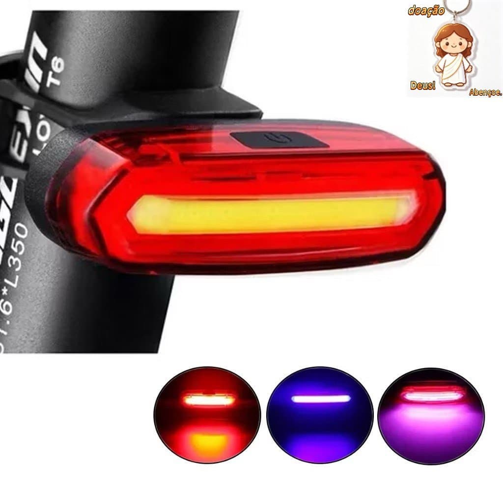 Sinalizador Traseiro Para Bike Led Recarregável Usb Lanterna De Bicicleta