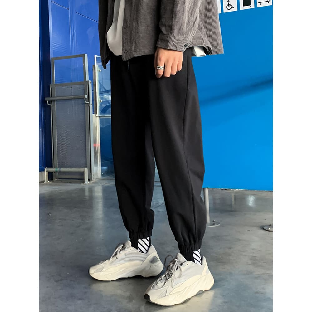 Primavera outono Street Wear calças esportivas calças de moletom masculinas calças de perna solta comprimento de lã