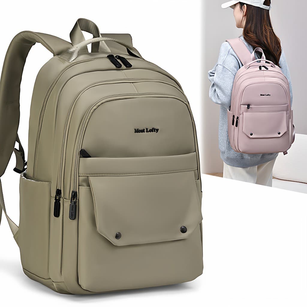 Novo pano de náilon mochila de grande capacidade das mulheres dos homens Commuter repelente de água saco de computador l
