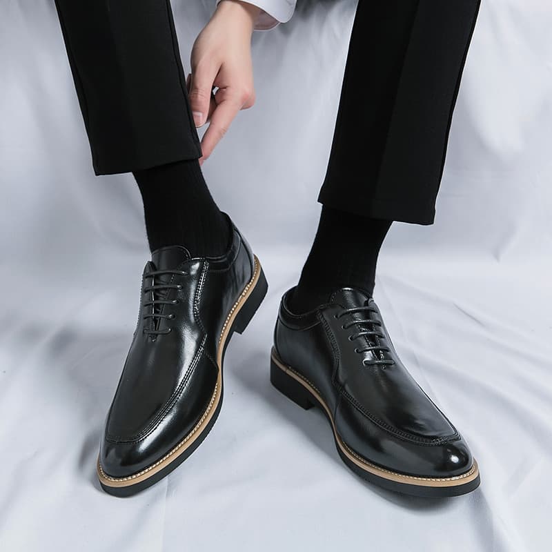 Novos sapatos masculinos aumento interno versão coreana estilo britânico Retro tendência de negócios Casual Formal Wear