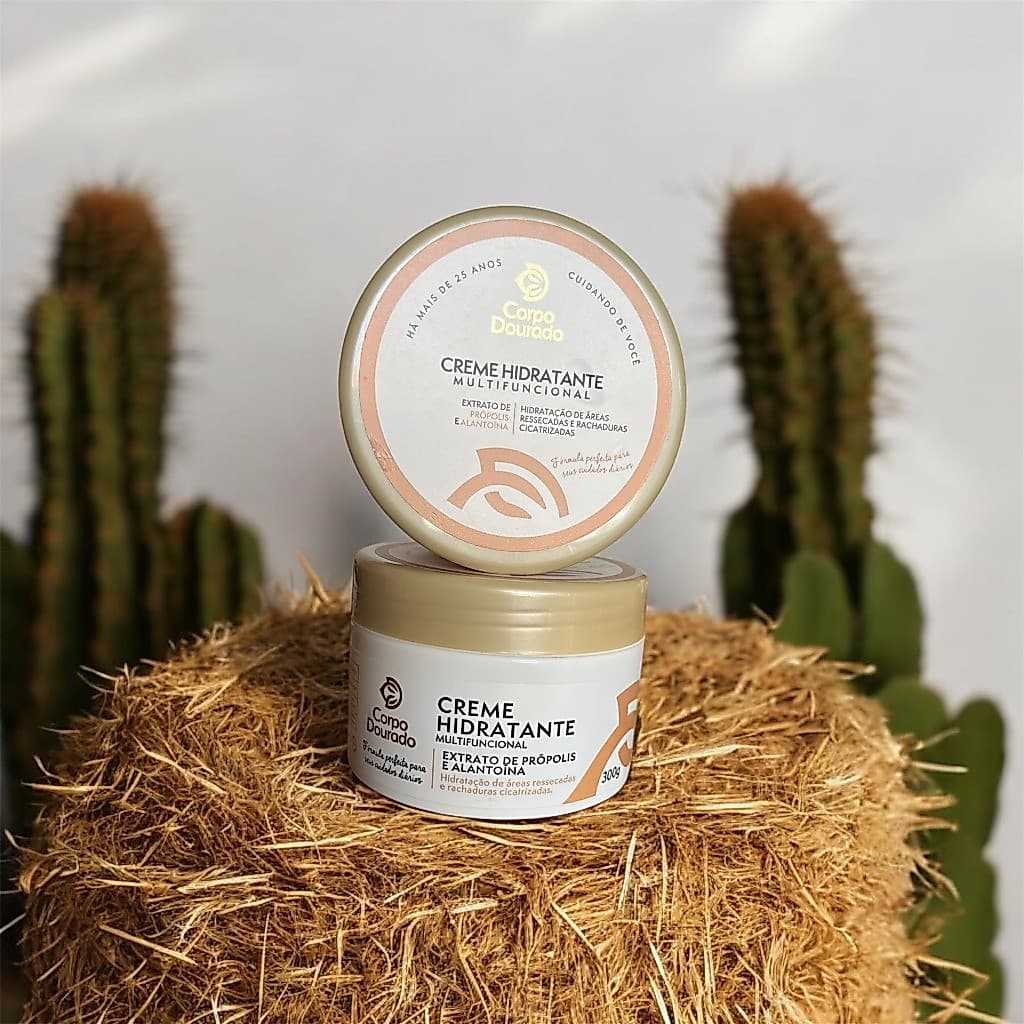 Creme hidratante corporal multifuncional hidrataçãode áreas ressecadas e rachaduras cicatrizadas com extrato de própolis
