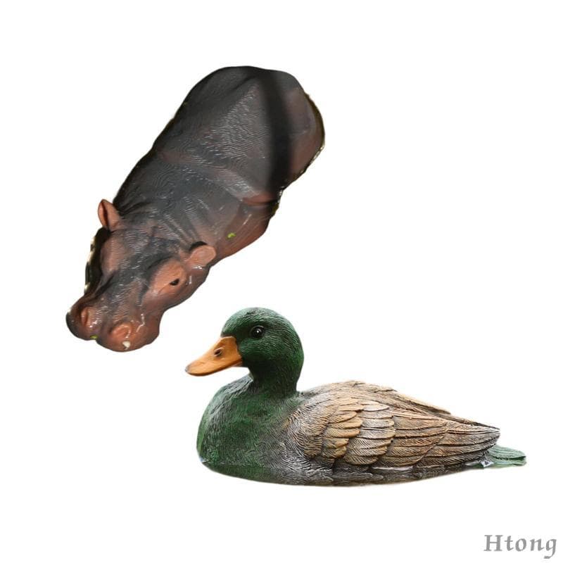 [Htong] Estátua De Pato Flutuante Realista , Resina À Prova D'água , Lagoa , Decorações De Água , Escultura Para Pátio E