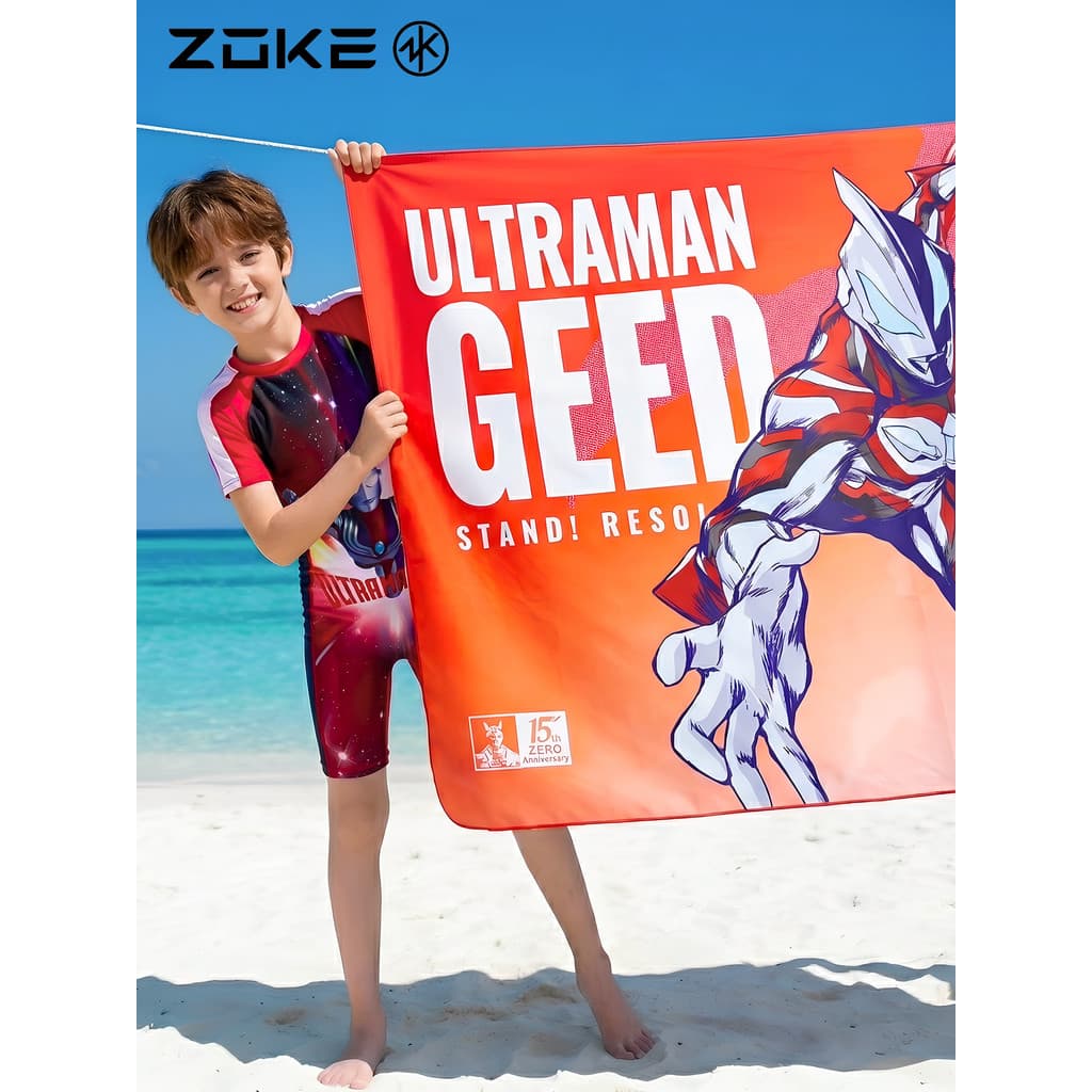 Zoke toalha de banho absorvente para crianças, secagem rápida, treinamento de natação, manter quente, zok Ultraman, meni