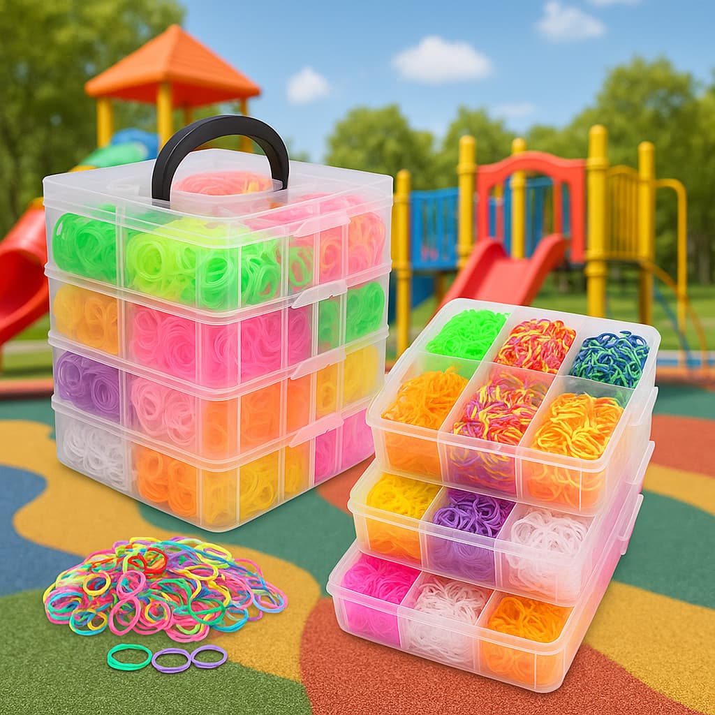 Kit Maleta Tear Com 3300 Elásticos Loom Band Pulseira infantiu oportunidade unica