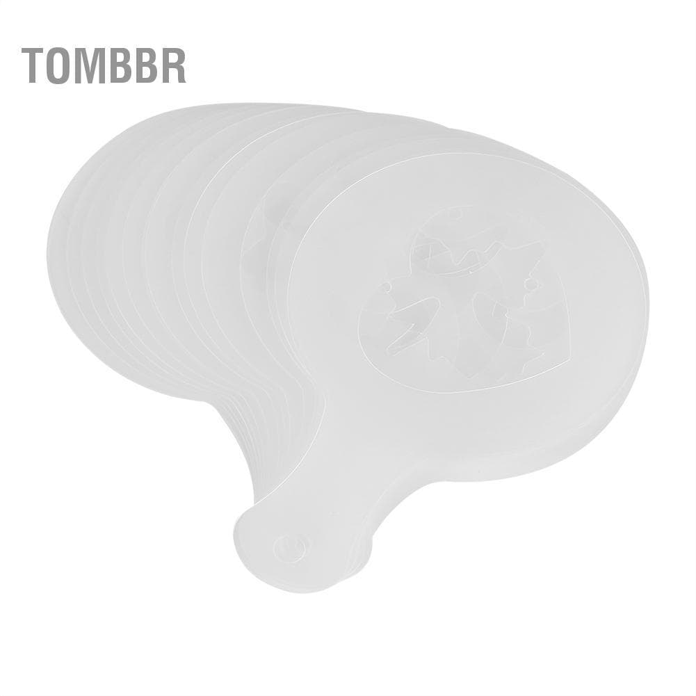 Tombbr Tombbr 16 peças de moldes de modelo de estênceis de café de plástico latte cappuccino ferramenta de decoração