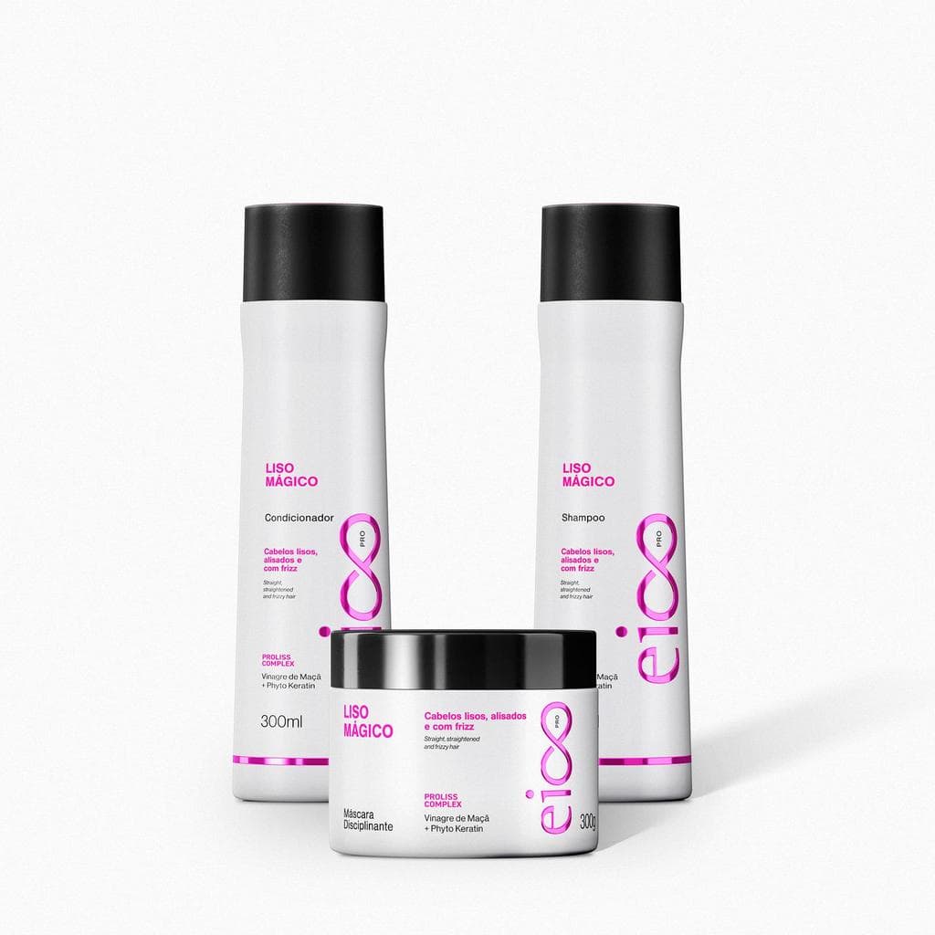 Eico Pro Kit Shampoo + Condicionador + Máscara - Liso Mágico