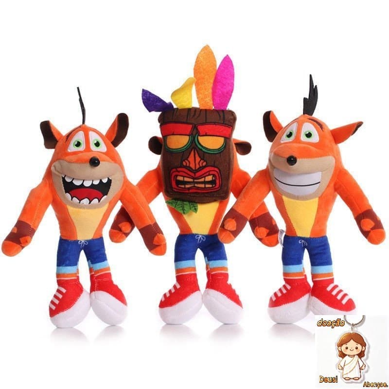 26cm Crash Bandicoot Brinquedos De Pelúcia Série Trilogia Louca Anime Figura Bonecas Kawaii Aniversário Das Crianças Pre