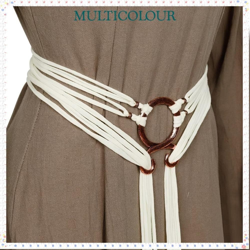 Corrente De Cintura Cruzada Troll Multicolor , Cinto De Nó De Corda Longa Irregular De Metal , Decorativa Com Fivela
