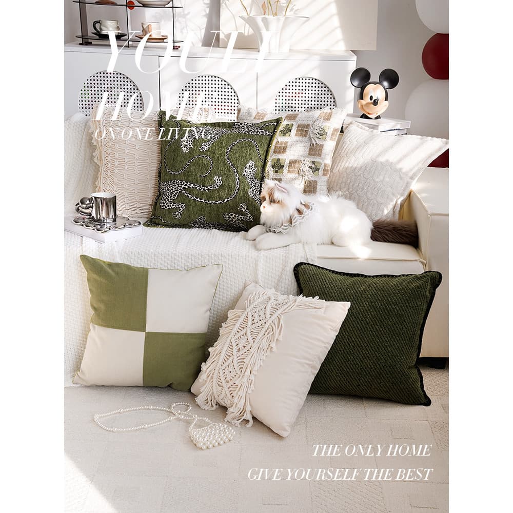 Luz de luxo verde Retro leopardo travesseiro almofada cabeceira estilo Medieval simples travesseiro High-End preto branc